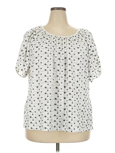 Pre-owned Cathy Daniels Short Sleeve Blouse In Ivory