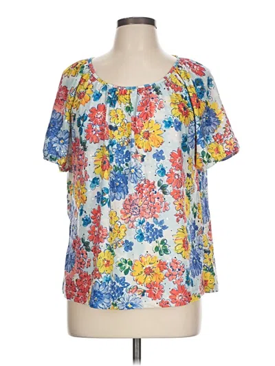 Pre-owned Cathy Daniels Short Sleeve Blouse In White