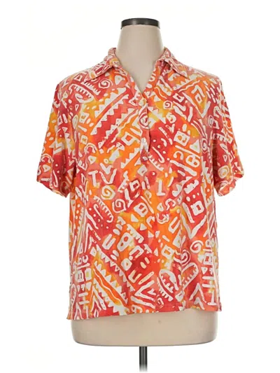 Pre-owned Cathy Daniels Short Sleeve Polo Shirt In Orange