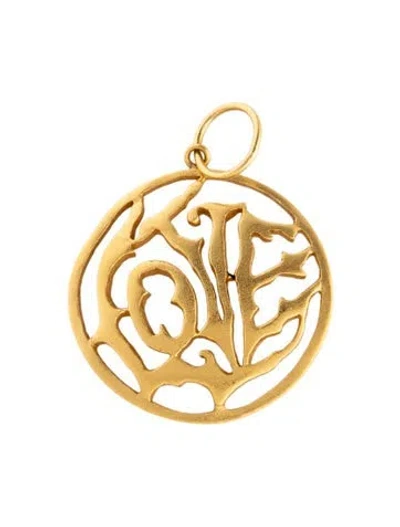 Pre-owned Cathy Waterman 22k 'love' Pendant In Multicolor