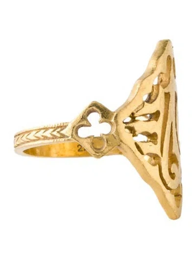 Pre-owned Cathy Waterman 22k Love Ring In Multi