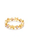 Cathy Waterman 22kt Gold Flower Element Pink Sapphires Ring In Gold