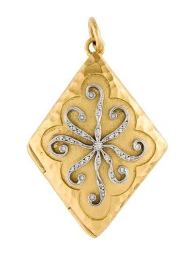 Pre-owned Cathy Waterman Diamond Locket Pendant In Multi