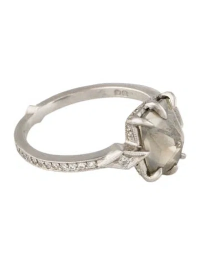 Pre-owned Cathy Waterman Platinum Diamond Cocktail Ring In Multi