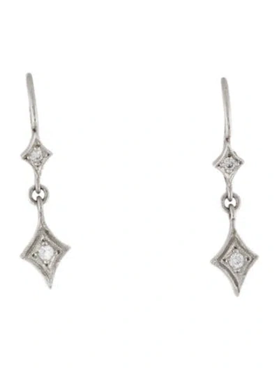Pre-owned Cathy Waterman Platinum Diamond Drop Earrings In Multi