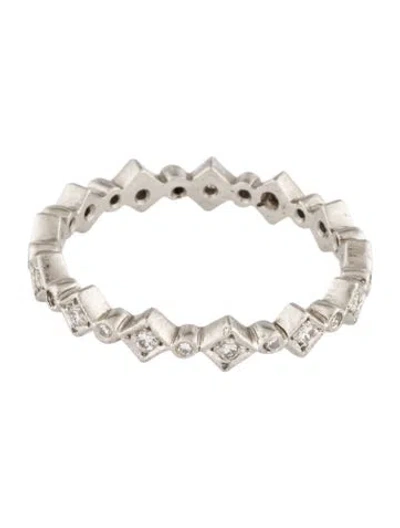 Pre-owned Cathy Waterman Platinum Diamond Geometric Eternity Band In Multi