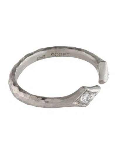 Pre-owned Cathy Waterman Platinum Diamond Open Ring In Multi
