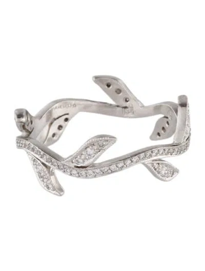 Pre-owned Cathy Waterman Platinum Diamond Vine And Leaf Band In Multi