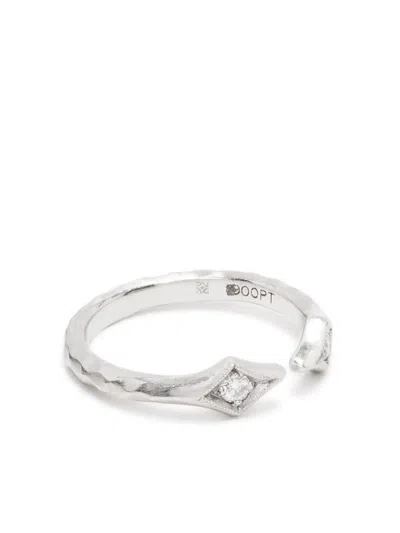 Cathy Waterman Platinum Double Diamond Arrow Ring In Silver