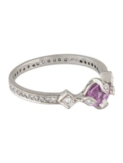 Pre-owned Cathy Waterman Platinum Sapphire And Diamond Cocktail Ring In Multi