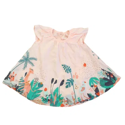 Pre-owned Catimini Kids' Girls Pink Jungle Dress In Green