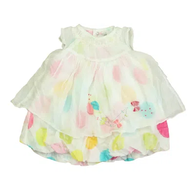 Catimini Kids' Girls White Pink Blue Balloons Dress
