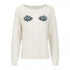Catnip And Seaweed Women's Blue / White Evil Eye Cashmere Sweater In Blue/white