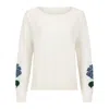 Catnip And Seaweed Women's Blue / White Hydrangea Cashmere Sweater In Blue/white