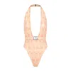 Catnip And Seaweed Women's Pink / Purple The One-piece Swimsuit In Rose With Nipsea Print In Pink/purple