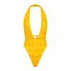 Catnip And Seaweed Women's Yellow / Orange The One-piece Swimsuit In Marigold With Nipsea Print In Yellow/orange