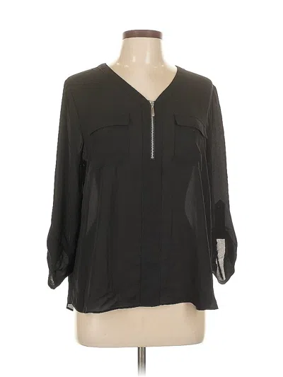 Pre-owned Cato 3/4 Sleeve Blouse In Black