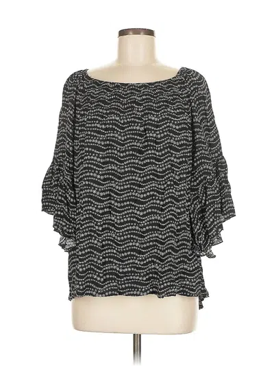 Pre-owned Cato 3/4 Sleeve Blouse In Black
