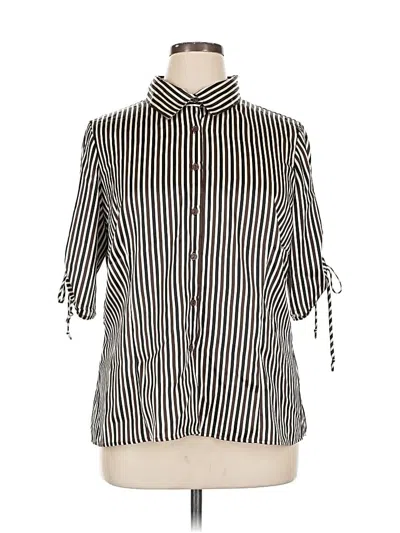 Pre-owned Cato 3/4 Sleeve Blouse In Black