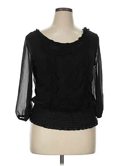Pre-owned Cato 3/4 Sleeve Blouse In Black