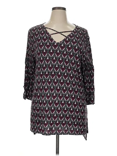 Pre-owned Cato 3/4 Sleeve Blouse In Black