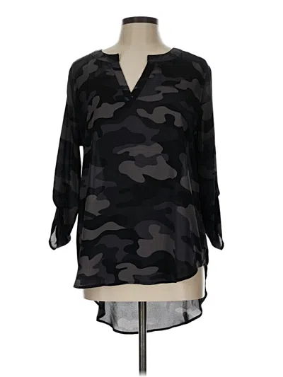 Pre-owned Cato 3/4 Sleeve Blouse In Black