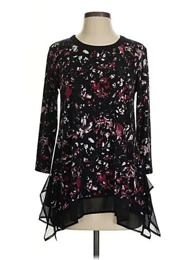 Pre-owned Cato 3/4 Sleeve Blouse In Black