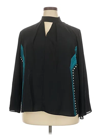 Pre-owned Cato 3/4 Sleeve Blouse In Black
