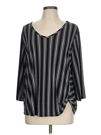 Pre-owned Cato 3/4 Sleeve Blouse In Black