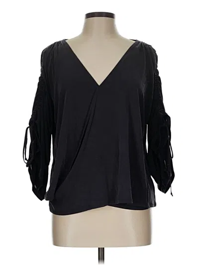 Pre-owned Cato 3/4 Sleeve Blouse In Black