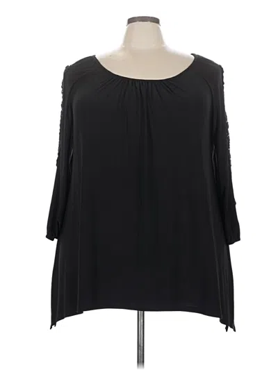 Pre-owned Cato 3/4 Sleeve Blouse In Black