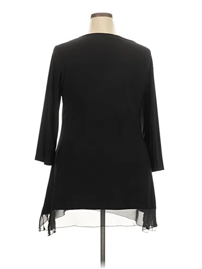 Pre-owned Cato 3/4 Sleeve Blouse In Black