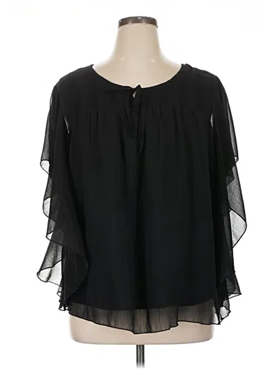 Pre-owned Cato 3/4 Sleeve Blouse In Black