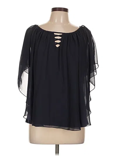 Pre-owned Cato 3/4 Sleeve Blouse In Black