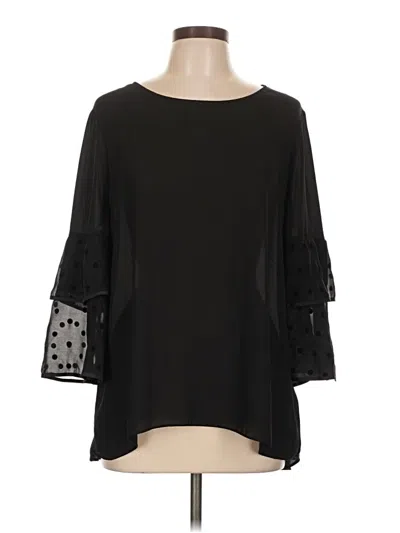Pre-owned Cato 3/4 Sleeve Blouse In Black