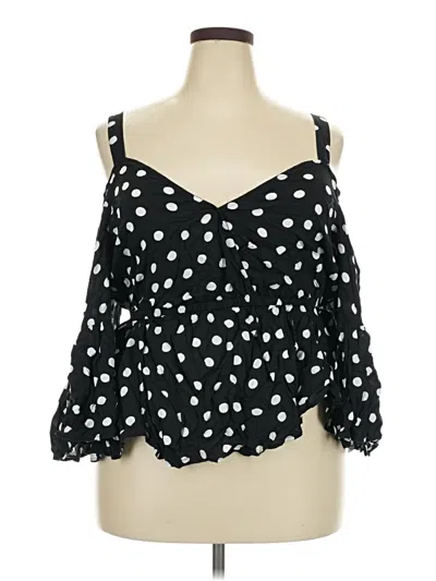 Pre-owned Cato 3/4 Sleeve Blouse In Black