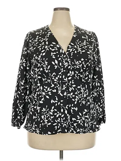 Pre-owned Cato 3/4 Sleeve Blouse In Black