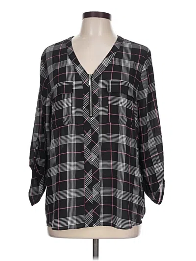 Pre-owned Cato 3/4 Sleeve Blouse In Black