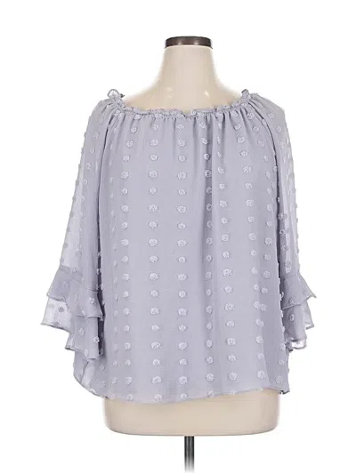 Pre-owned Cato 3/4 Sleeve Blouse In Blue