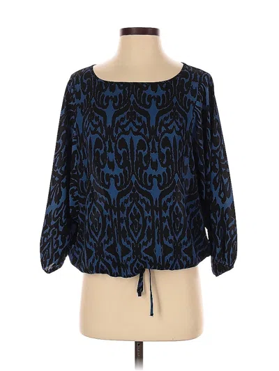 Pre-owned Cato 3/4 Sleeve Blouse In Blue