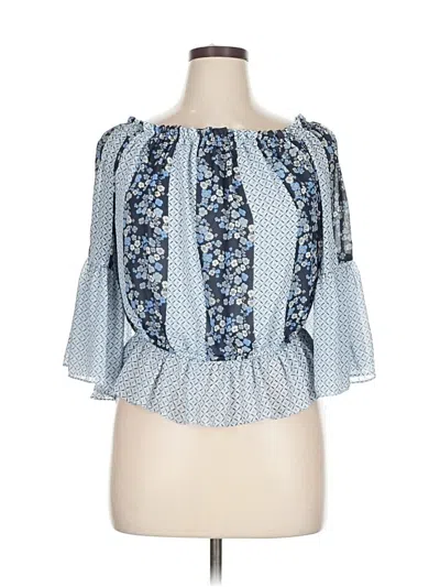 Pre-owned Cato 3/4 Sleeve Blouse In Blue