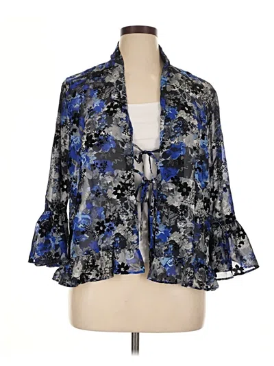 Pre-owned Cato 3/4 Sleeve Blouse In Blue