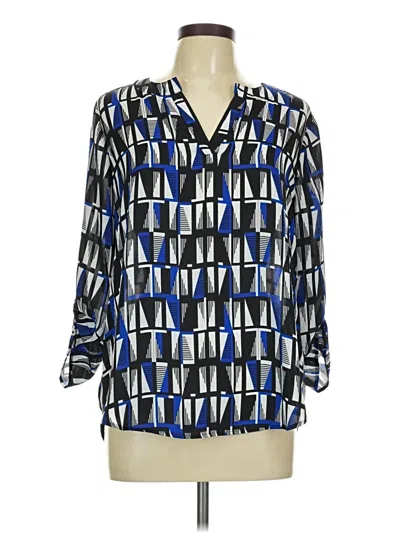 Pre-owned Cato 3/4 Sleeve Blouse In Blue