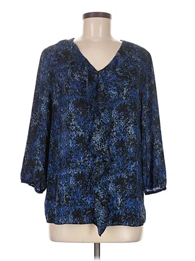 Pre-owned Cato 3/4 Sleeve Blouse In Blue