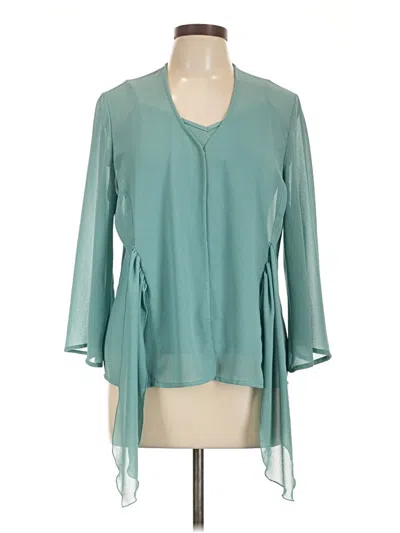 Pre-owned Cato 3/4 Sleeve Blouse In Blue