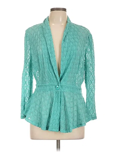 Pre-owned Cato 3/4 Sleeve Blouse In Blue