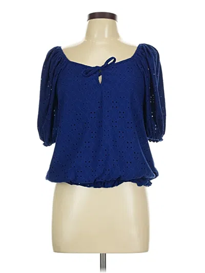 Pre-owned Cato 3/4 Sleeve Blouse In Blue