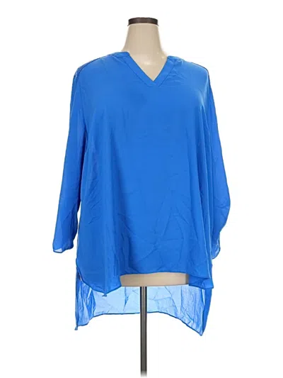 Pre-owned Cato 3/4 Sleeve Blouse In Blue