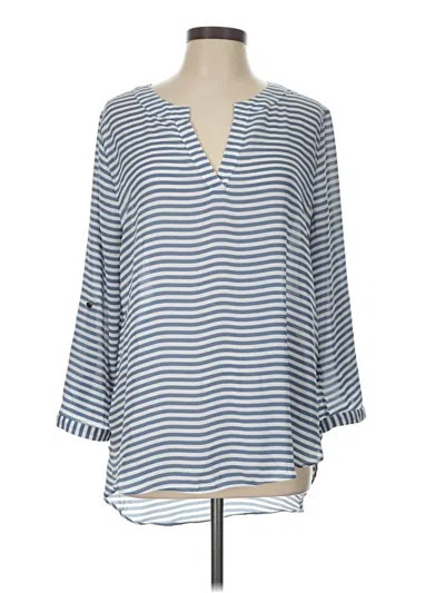 Pre-owned Cato 3/4 Sleeve Blouse In Blue