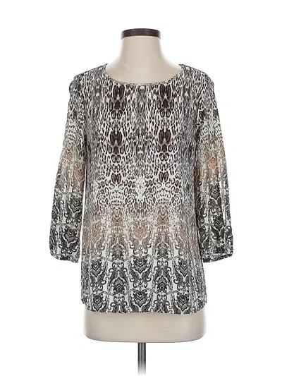 Pre-owned Cato 3/4 Sleeve Blouse In Brown